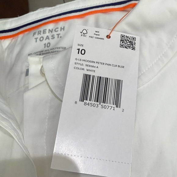 French Toast Kid Girls Long Sleeve Fitted Regular Fit Button-Down Shirt size 10 - Picture 4 of 4